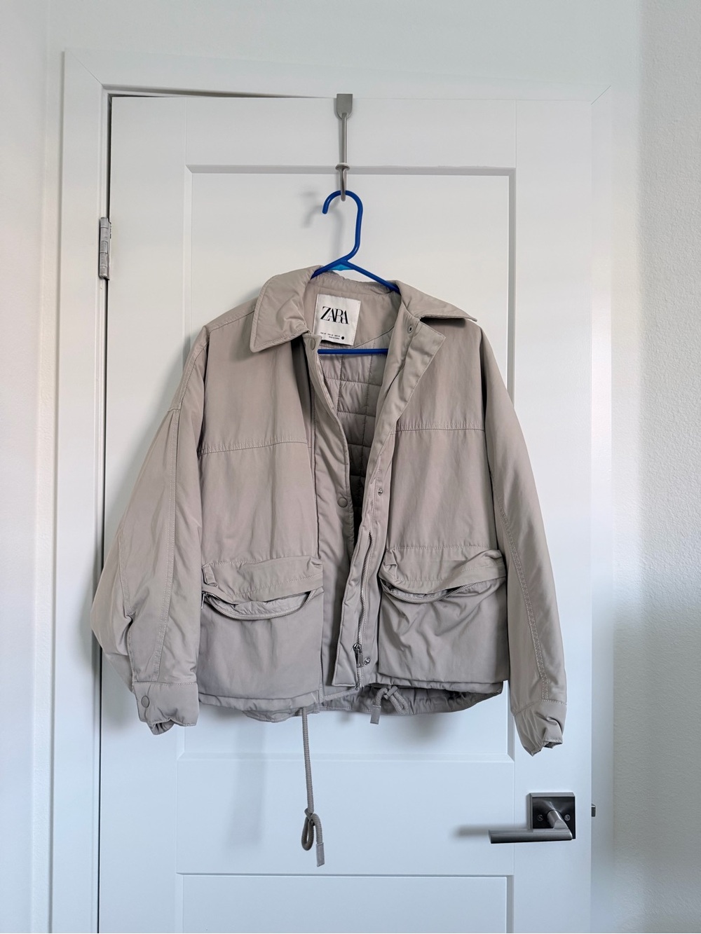 ZARA Light Beige Puffer Jacket